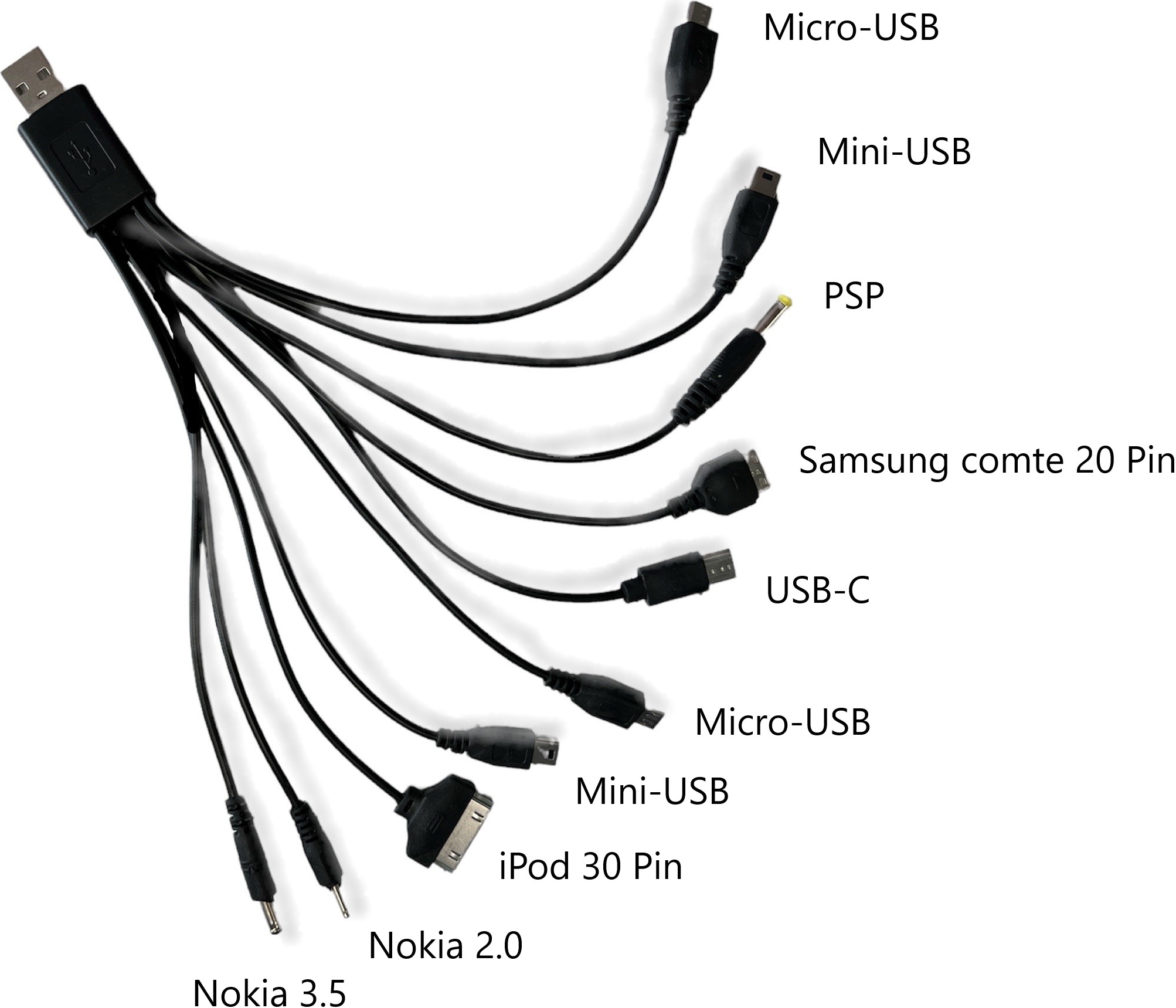Multi Connector 10 in 1 USB Oplaadkabel