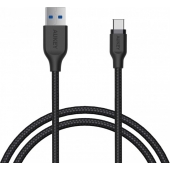 Aukey Braided Nylon Kabel Zwart - USB-C - 1.2 Meter