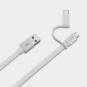 Datakabel Huawei 2 in 1 USB-C/Micro-USB 150 CM - Wit