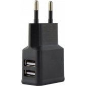 Grab 'n Go 2.4A Dual USB Wall Charger - Zwart